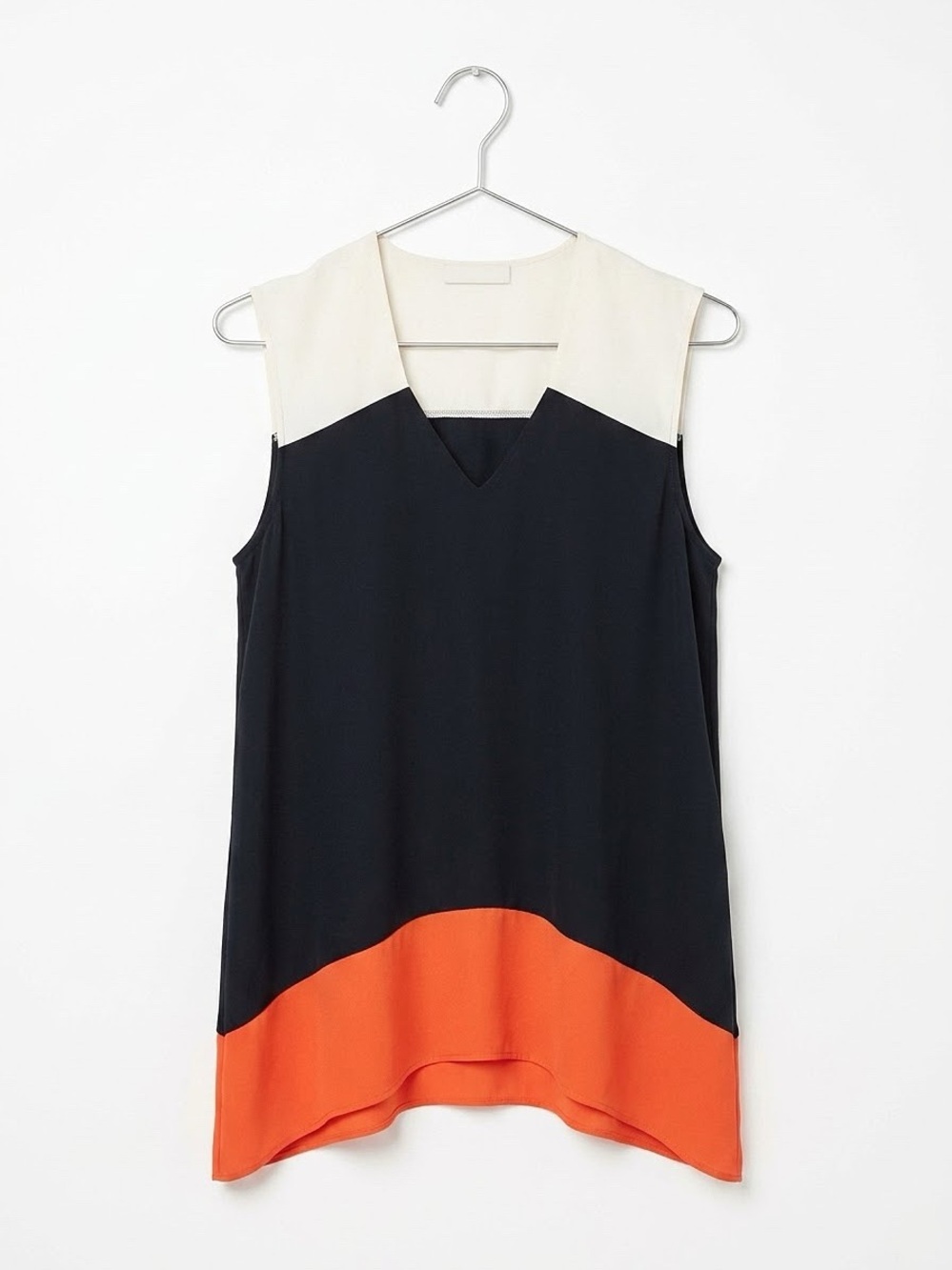 BAILEY 44 Silk Colorblock Sleeveless Blouse Tunic Asymmetric Hem Top - Small